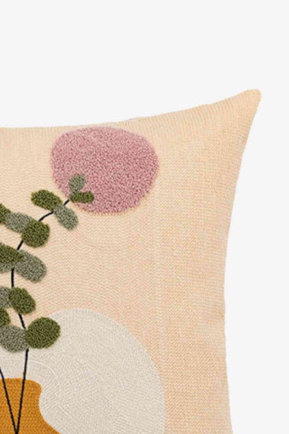 Embroidered Square Decorative Throw Pillow Case