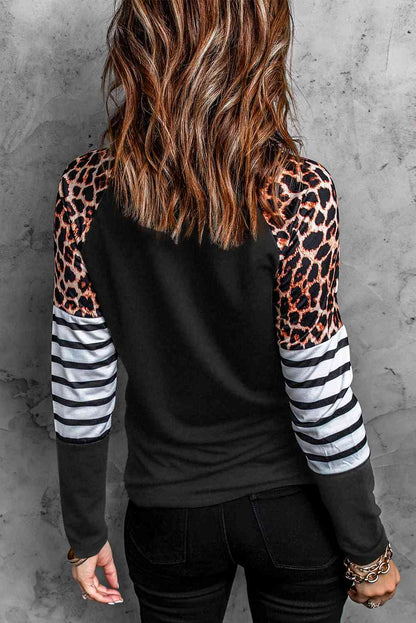 Heart Striped Long Raglan Sleeve Tee