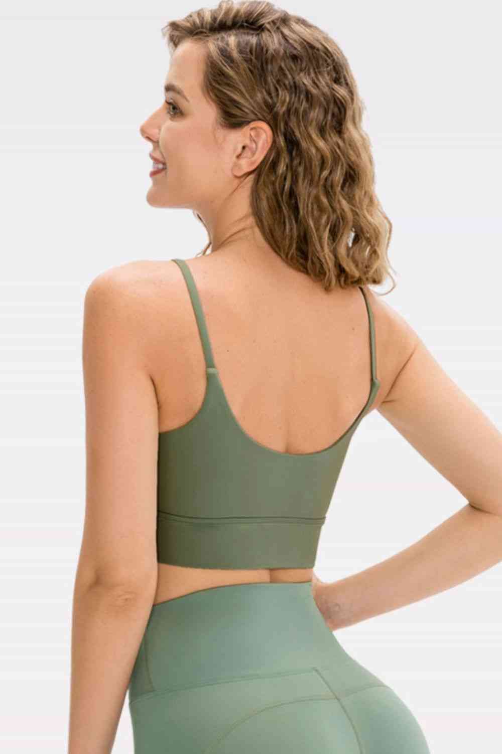 Soutien-gorge actif long à encolure dégagée