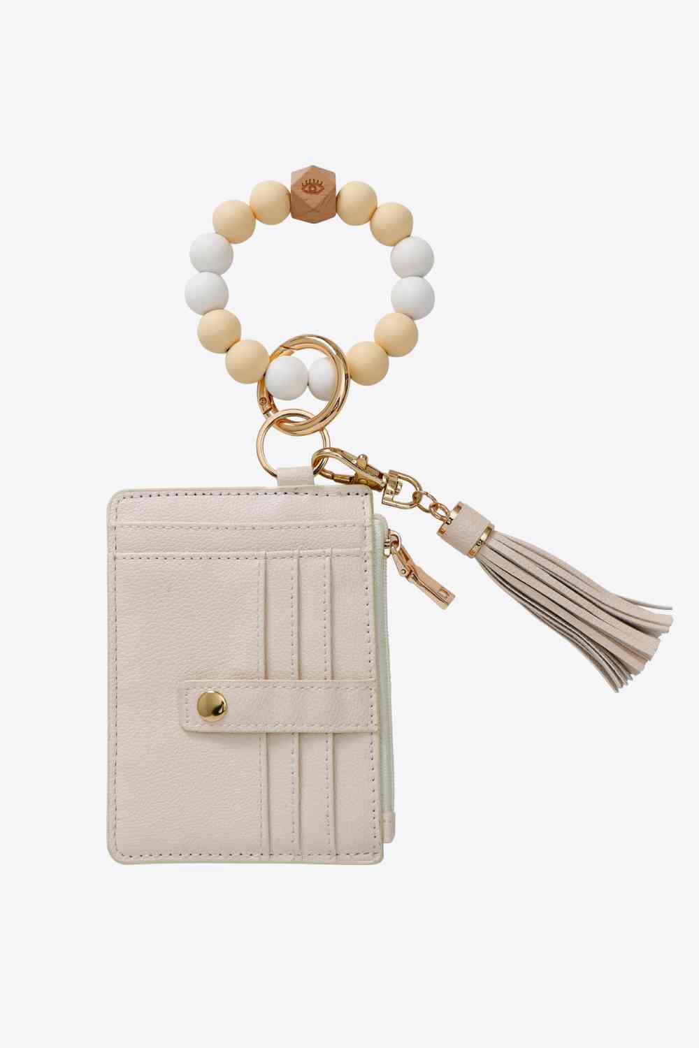 Porte-clés bracelet perlé avec portefeuille