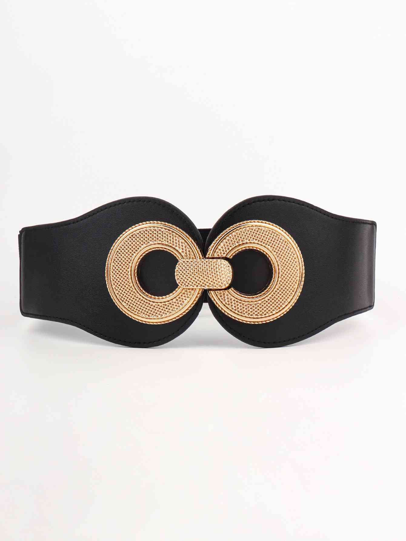 Alloy Buckle Elastic PU Belt