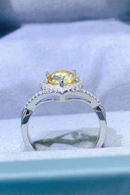 Bague coeur en argent sterling 925 moissanite adorée de 1 carat