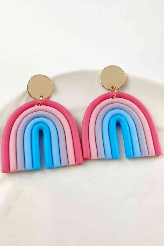 Boucles d'oreilles pendantes en forme d'arc-en-ciel