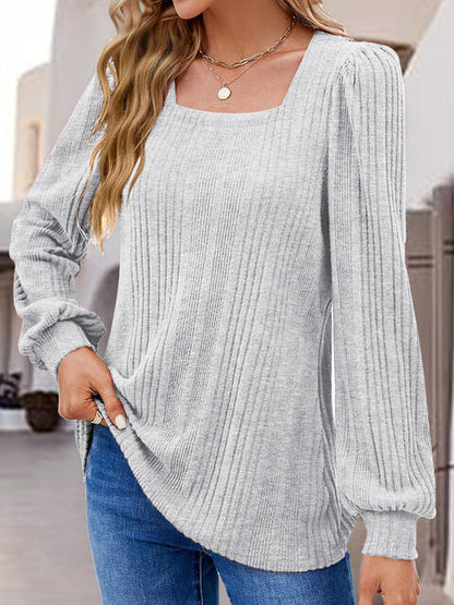 Square Neck Long Sleeve Top