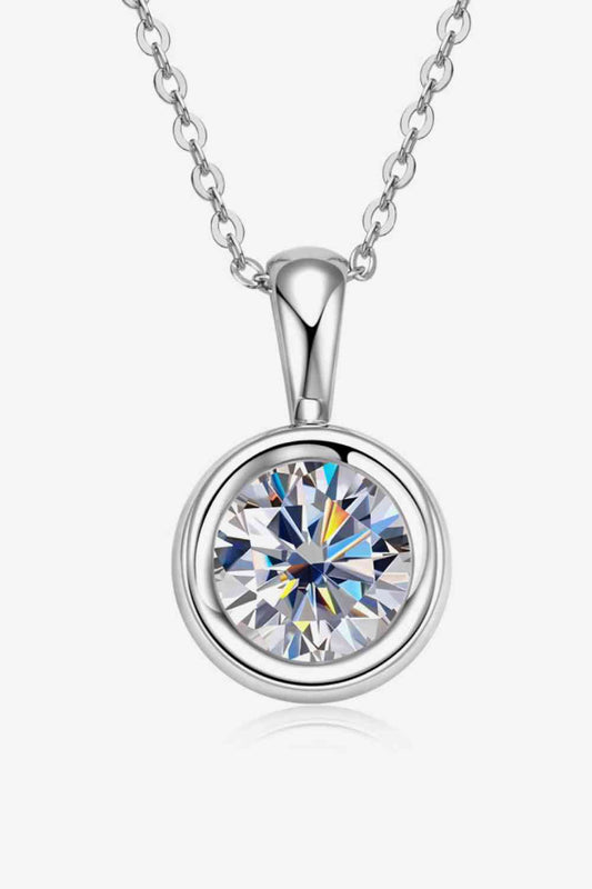 Collier en argent sterling 925 moissanite 2 carats