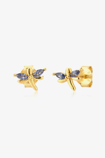 Boucles d'oreilles en forme de libellule en tanzanite