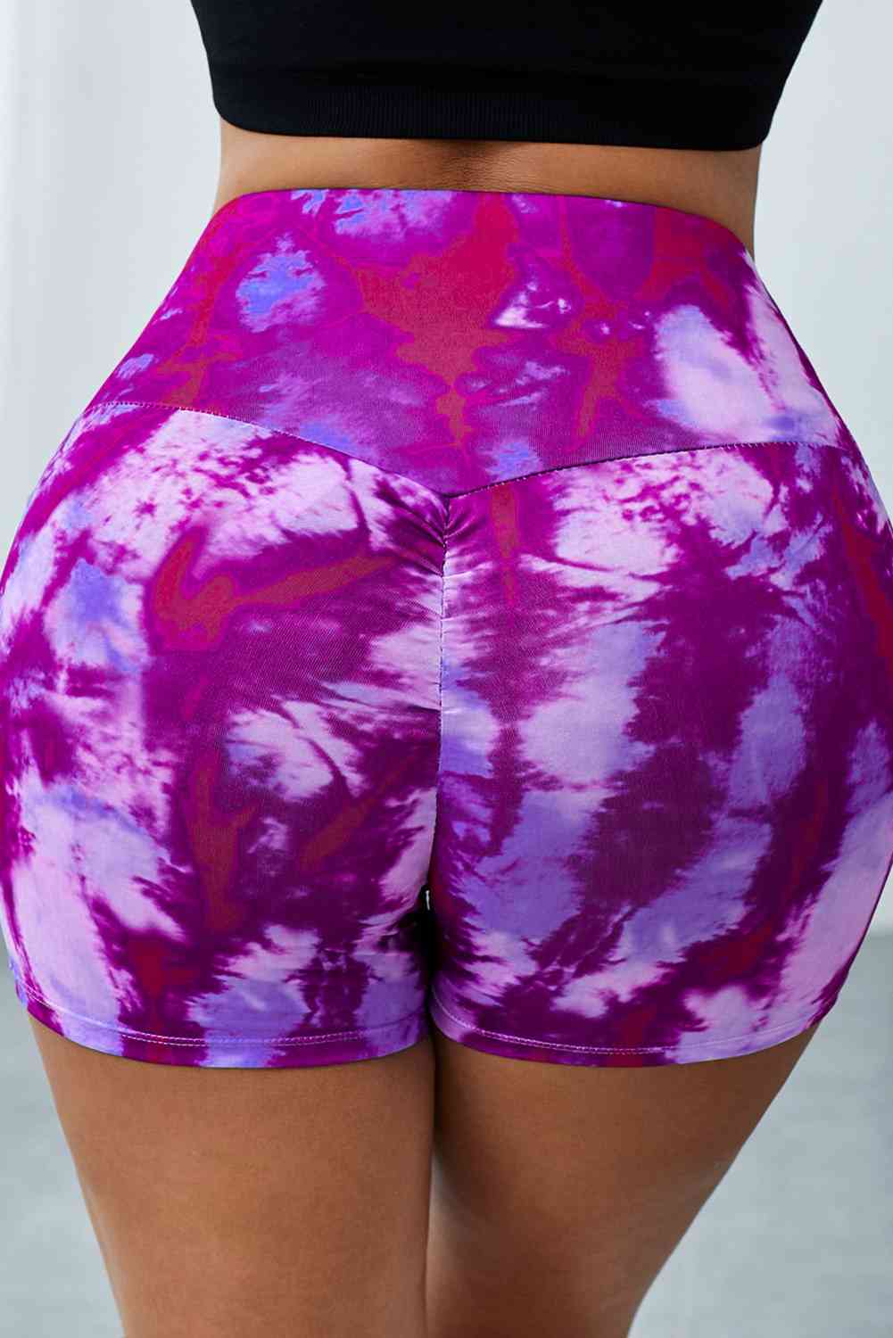 Short de yoga à large ceinture tie-dye