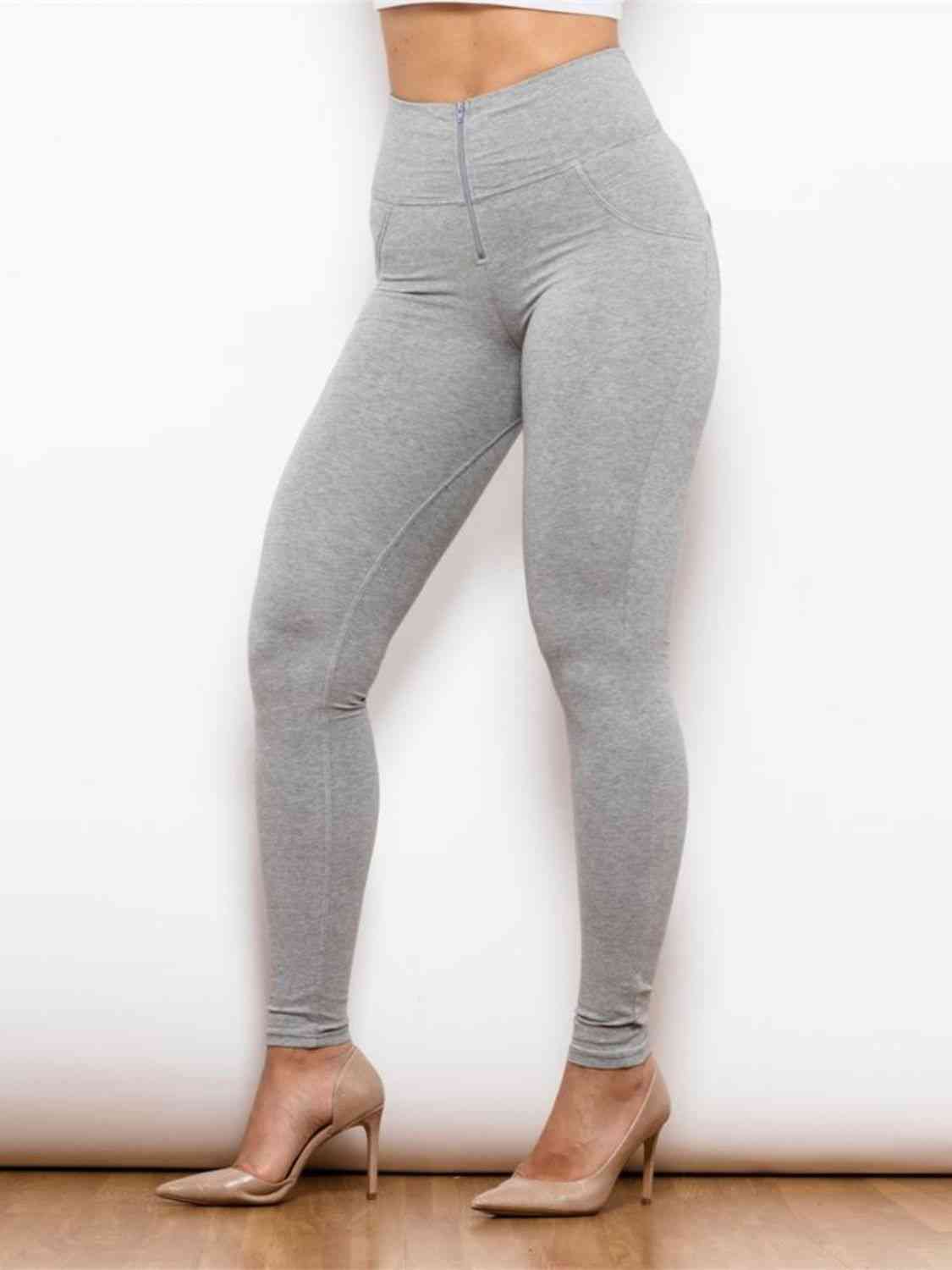 Leggings de cintura alta con detalle de cremallera de tamaño completo