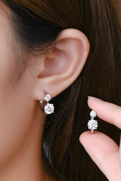 Boucles d'oreilles en argent sterling 925 moissanite 1,3 carat