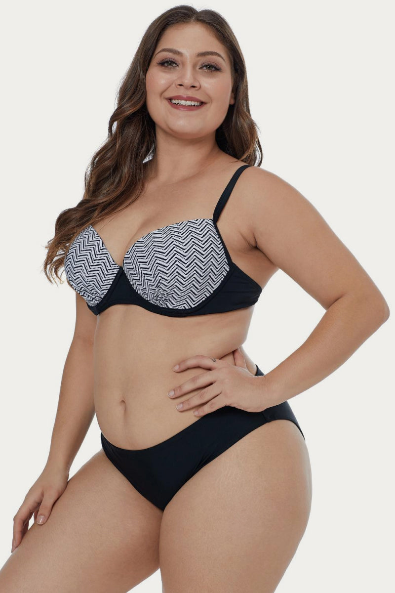 Ensemble de Bikini Imprimé Vagues Grande Taille