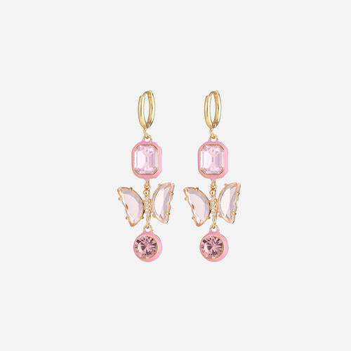 Pendientes con forma de corazón y mariposa de 3 piezas