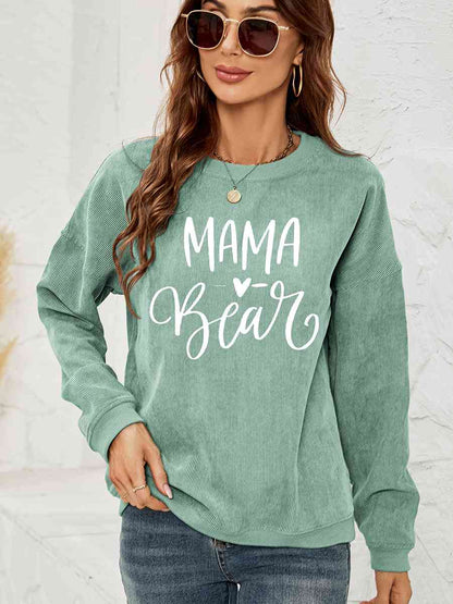 Sudadera con cuello redondo y gráfico MAMA