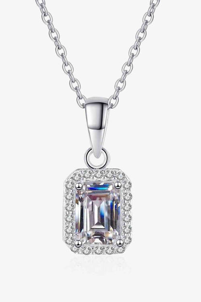 Collier chaîne à pendentif carré Moissanite