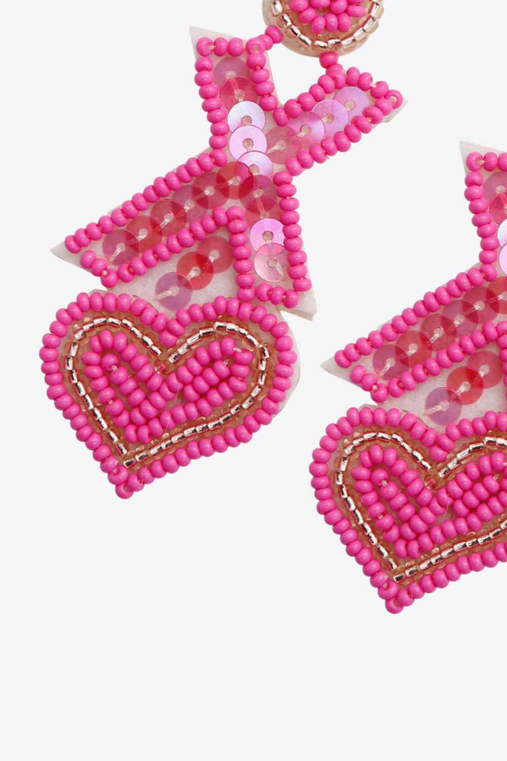 2 pares aleatorios de aretes colgantes con cuentas en forma de X y corazón