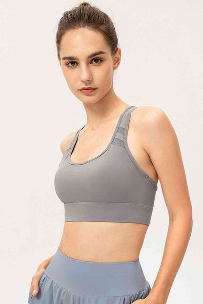 Soutien-gorge de sport long à encolure dégagée