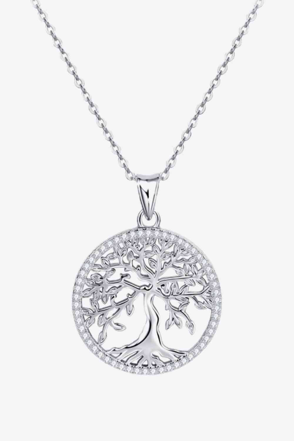 Collier avec pendentif arbre moissanite en argent sterling 925 adoré