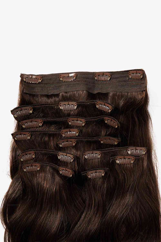 Extensions de cheveux humains lisses à clipser #2, 18 pouces, 160g