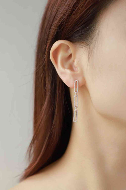 Boucles d'oreilles pendantes à grosse chaîne en strass