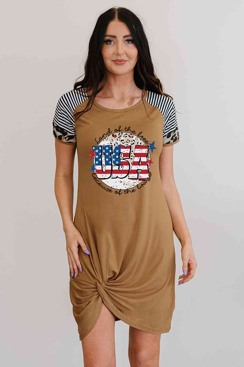 Robe torsadée graphique à étoiles et rayures USA