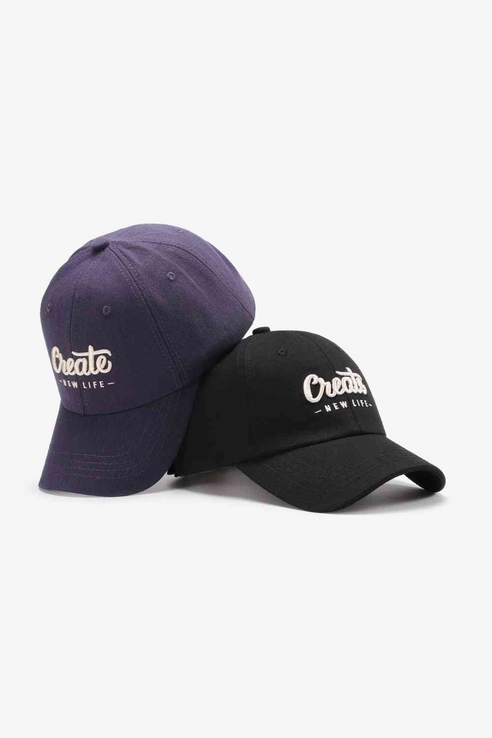 CREATE NEW LIFE Casquette de baseball réglable en coton