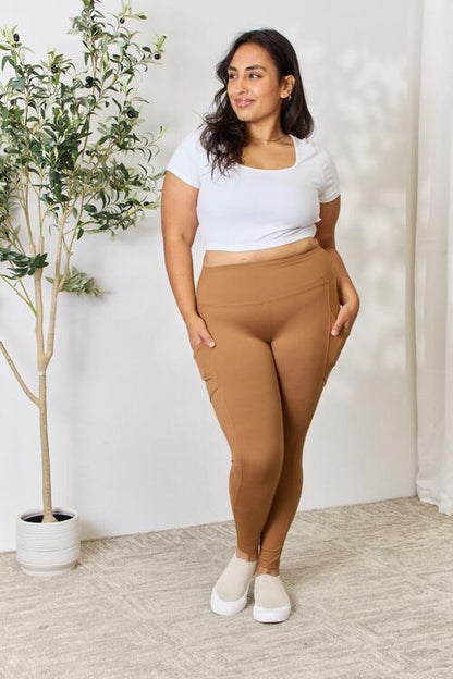 Zenana Legging taille haute à large ceinture pleine taille