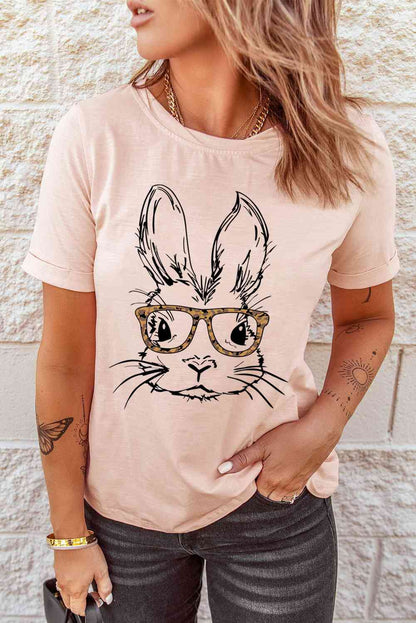 Camiseta de manga corta con estampado de conejito de Pascua