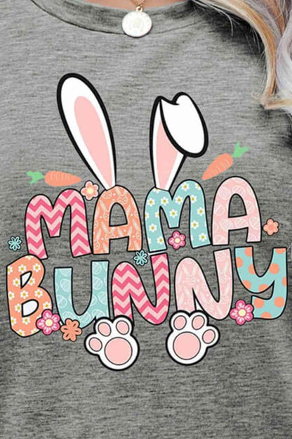 MAMA BUNNY Camiseta de manga corta con gráfico de Pascua