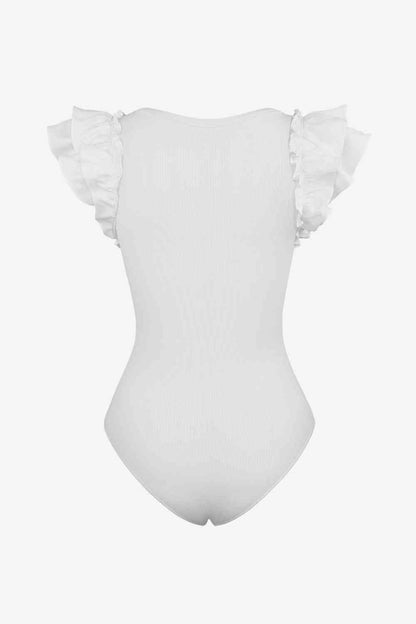 Ruffled Plunge Bodysuit