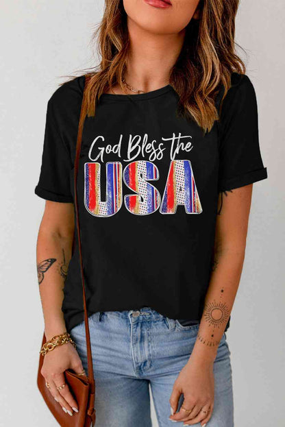 DIEU BÉNISSE LES USA T-shirt à revers