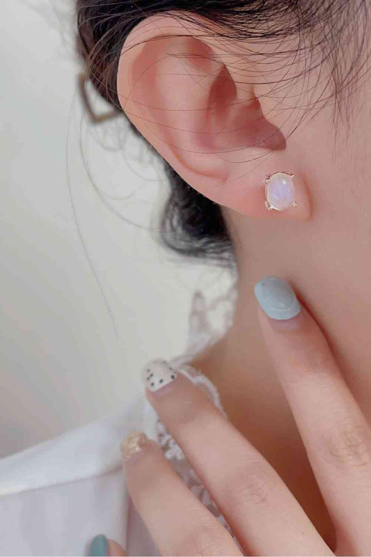 Boucles d'oreilles en argent sterling 925 avec pierre de lune naturelle de haute qualité