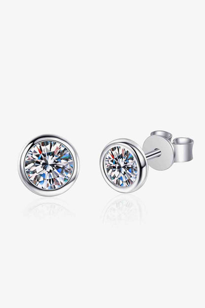 Boucles d'oreilles à tige rondes en moissanite