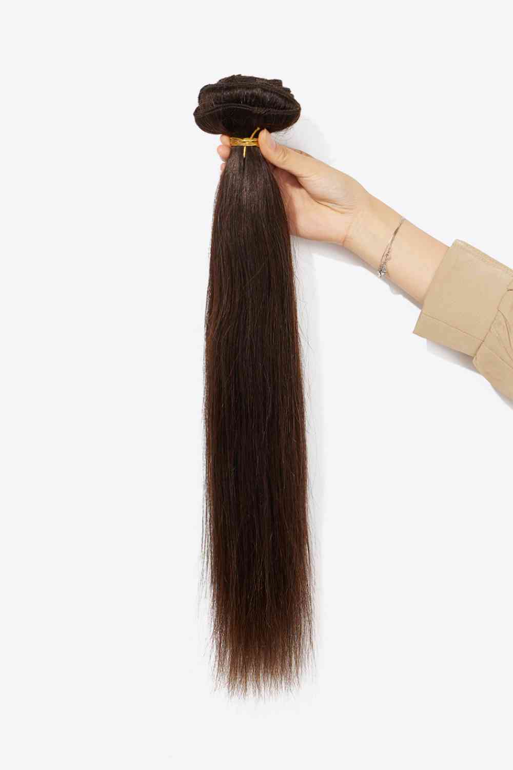18" 200g #2 Extensión de cabello natural con clip Cabello humano