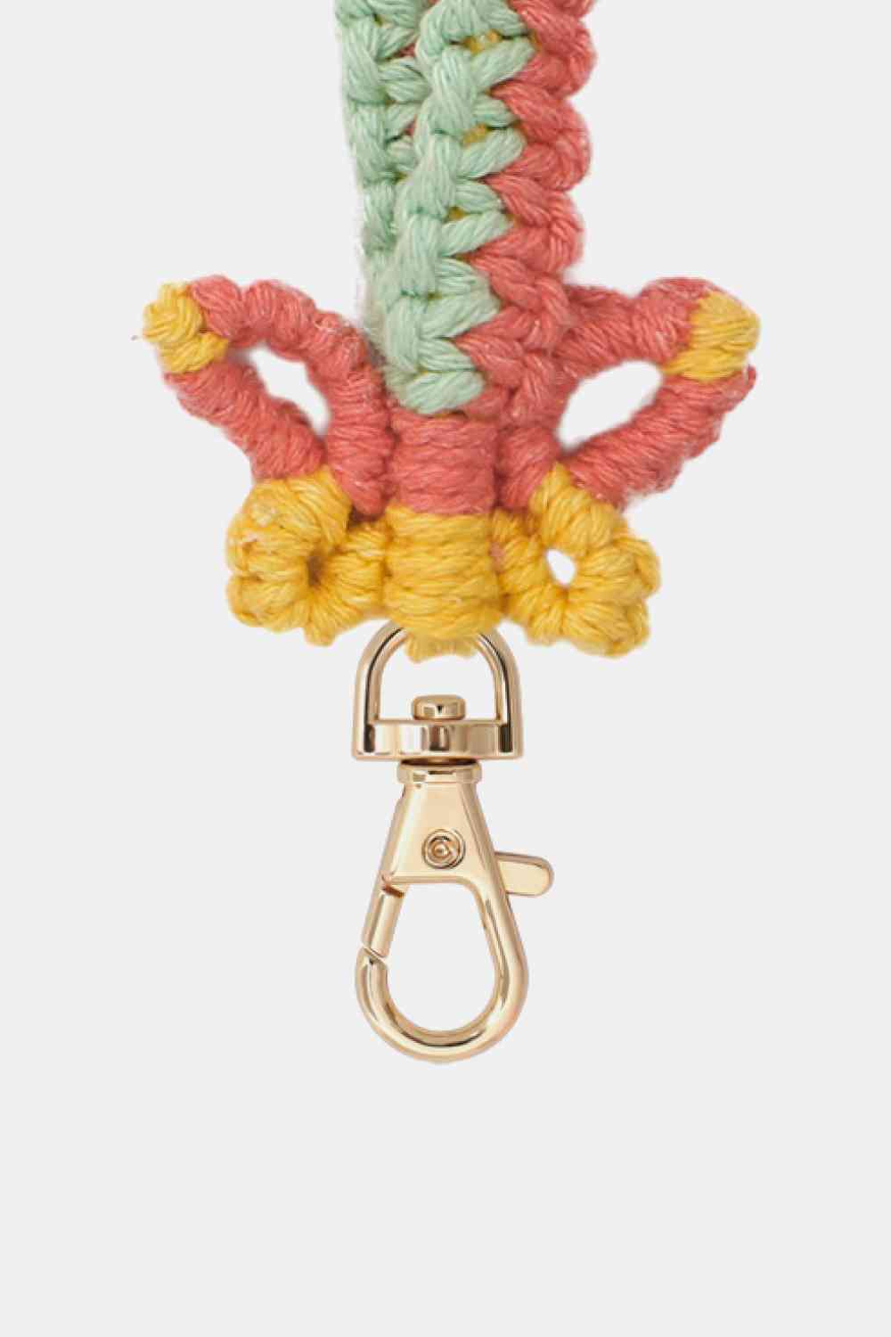 Porte-clés en macramé en forme de papillon