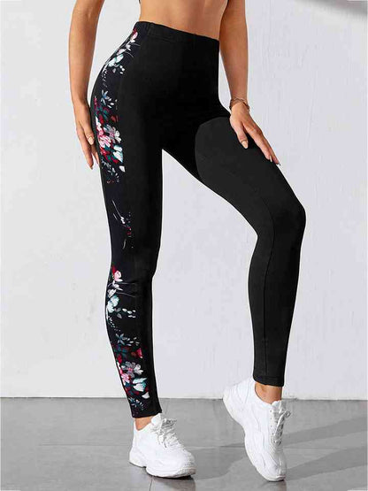 Pantalon à taille large et imprimé floral