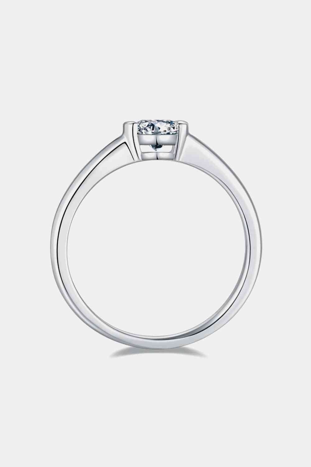 Bague solitaire en argent sterling 925 moissanite