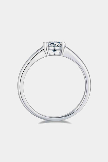 Bague solitaire en argent sterling 925 moissanite