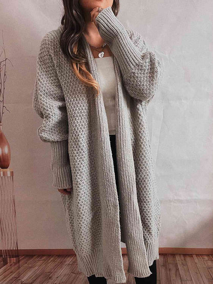 Cardigan long ouvert sur le devant