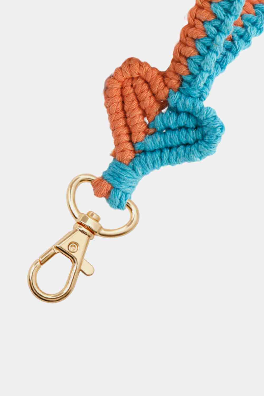 Porte-clés en macramé en forme de coeur