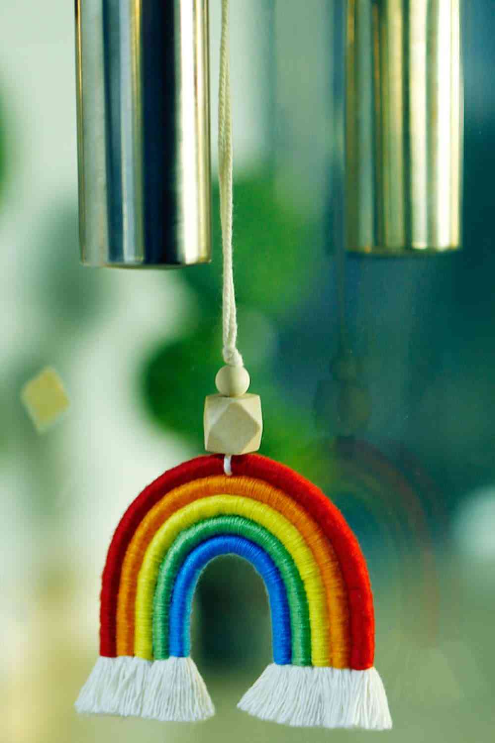 Rainbow Fringed Keychain