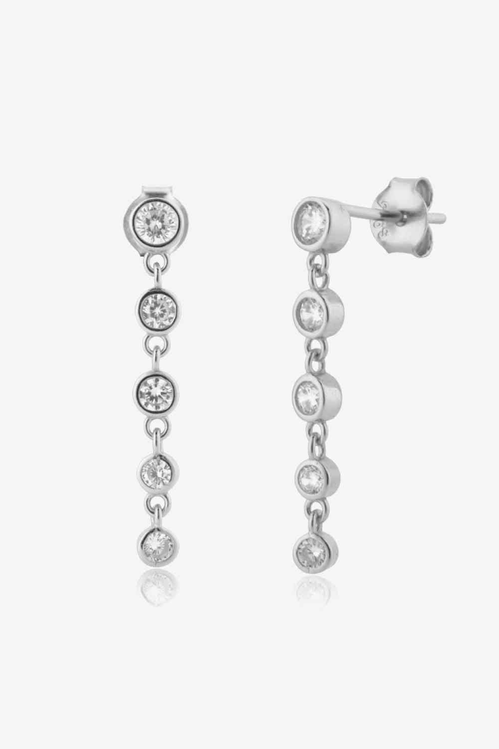 Boucles d'oreilles en argent sterling 925 avec zircon incrusté