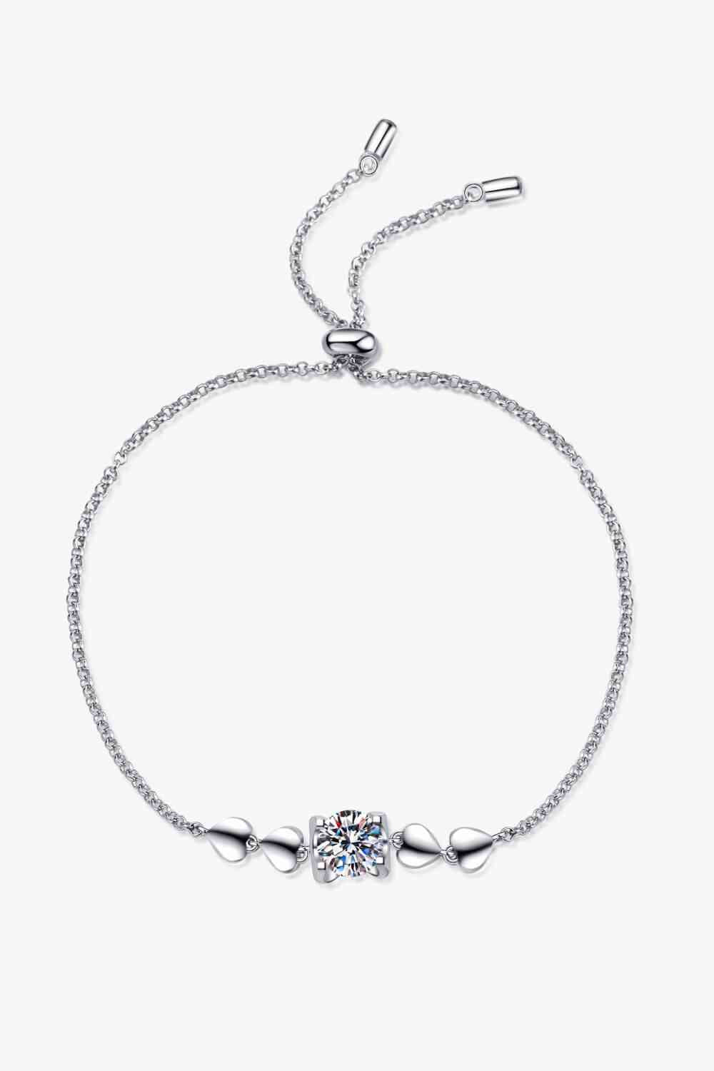 Bracelet cœur moissanite 1 carat