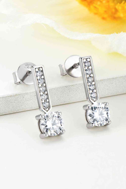 Boucles d'oreilles pendantes en argent sterling 925 moissanite et zircon