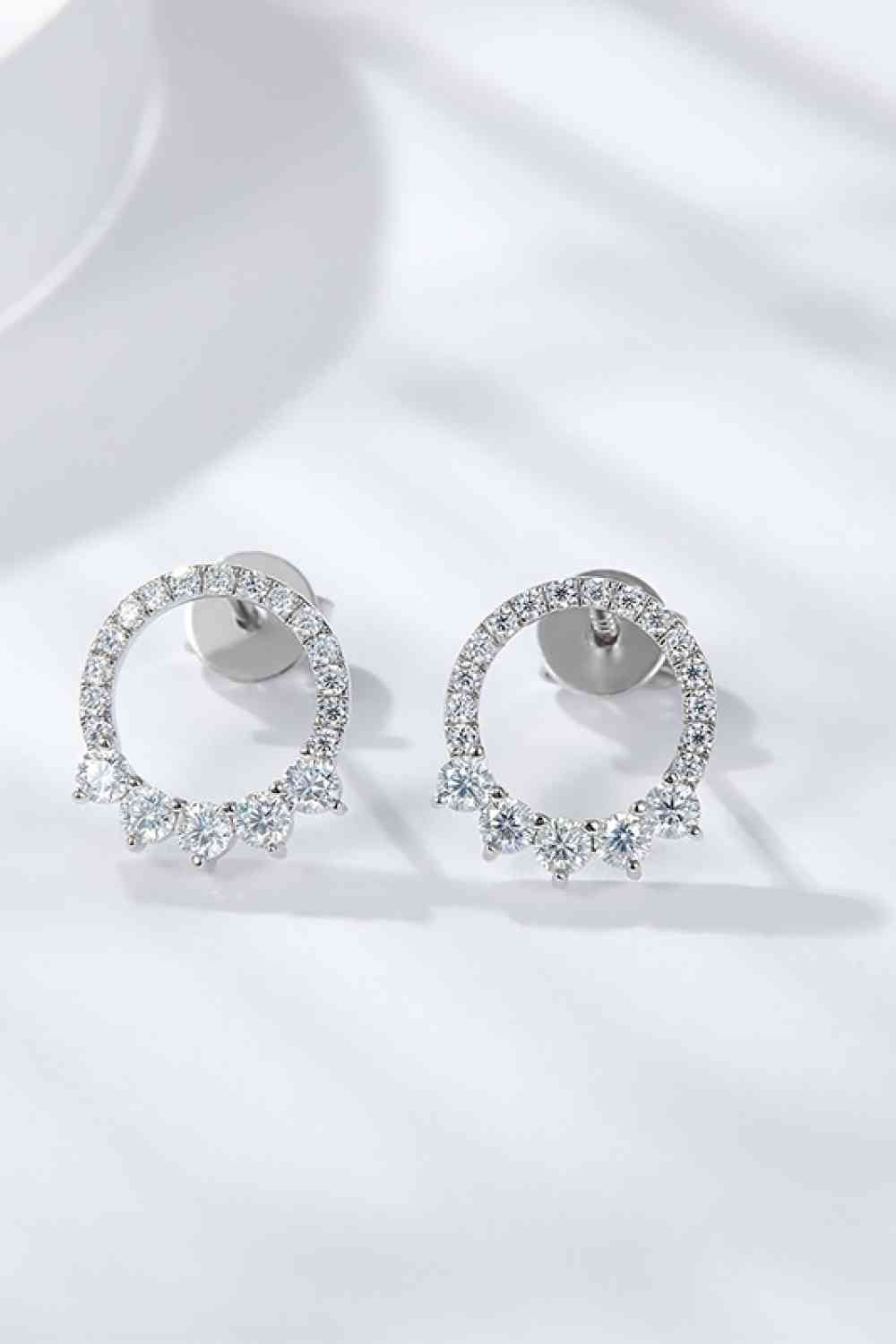 Boucles d'oreilles plaquées platine moissanite