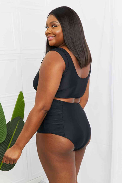 Marina West Swim - Sanibel - Ensemble haut de maillot court et bas froncés - Noir