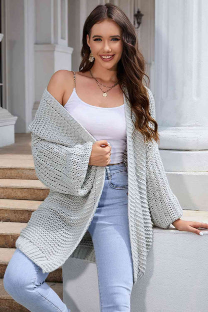 Cardigan long ouvert sur le devant