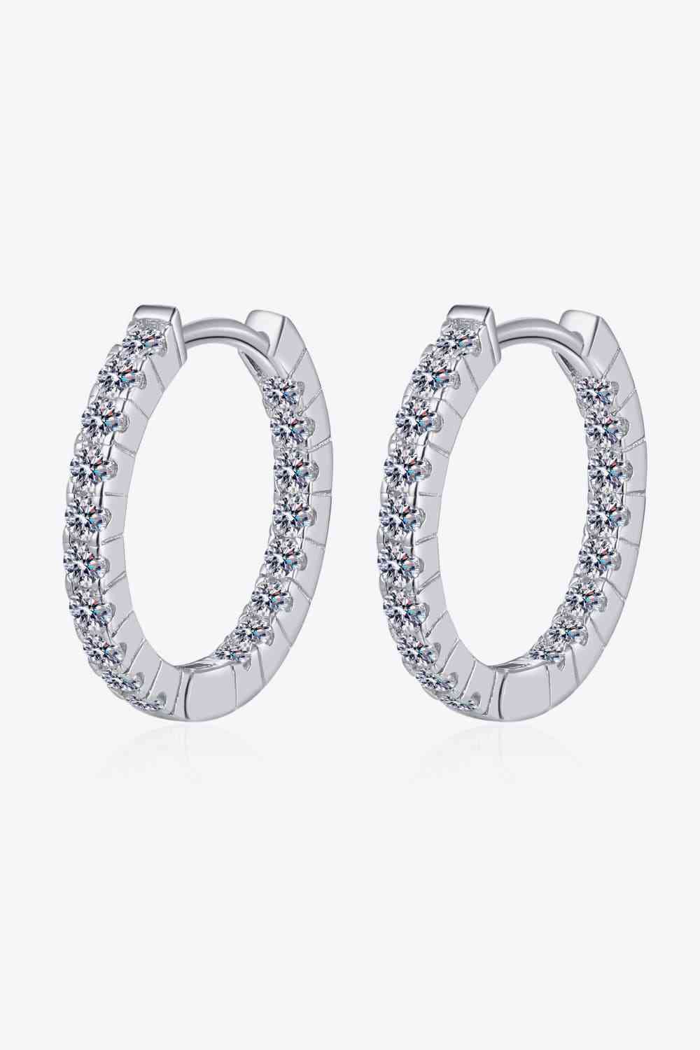 Boucles d'oreilles Huggie en argent sterling 925 Moissanite