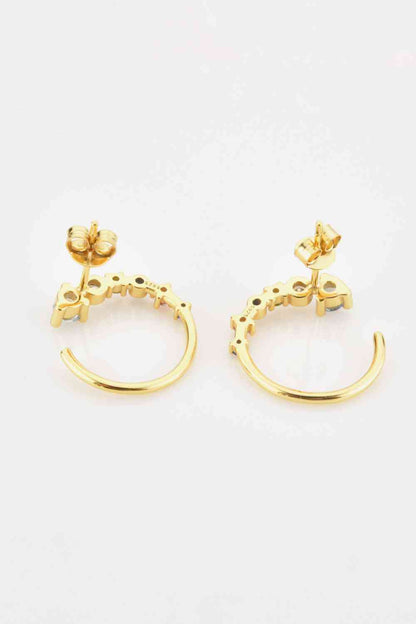 18K Gold-Plated 925 Sterling Silver C-Hoop Earrings