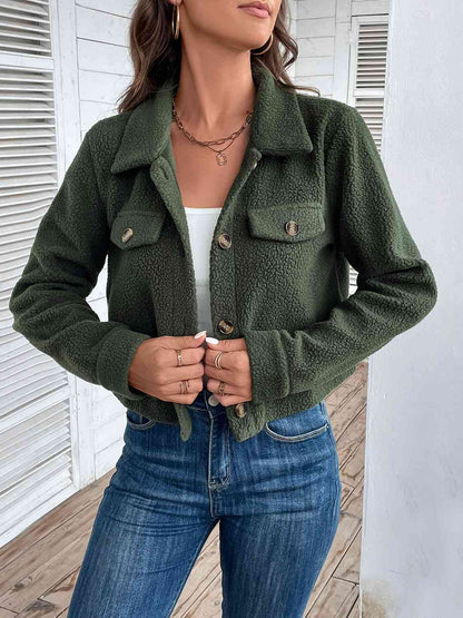 Chaqueta delantera con botones y cuello con cuello