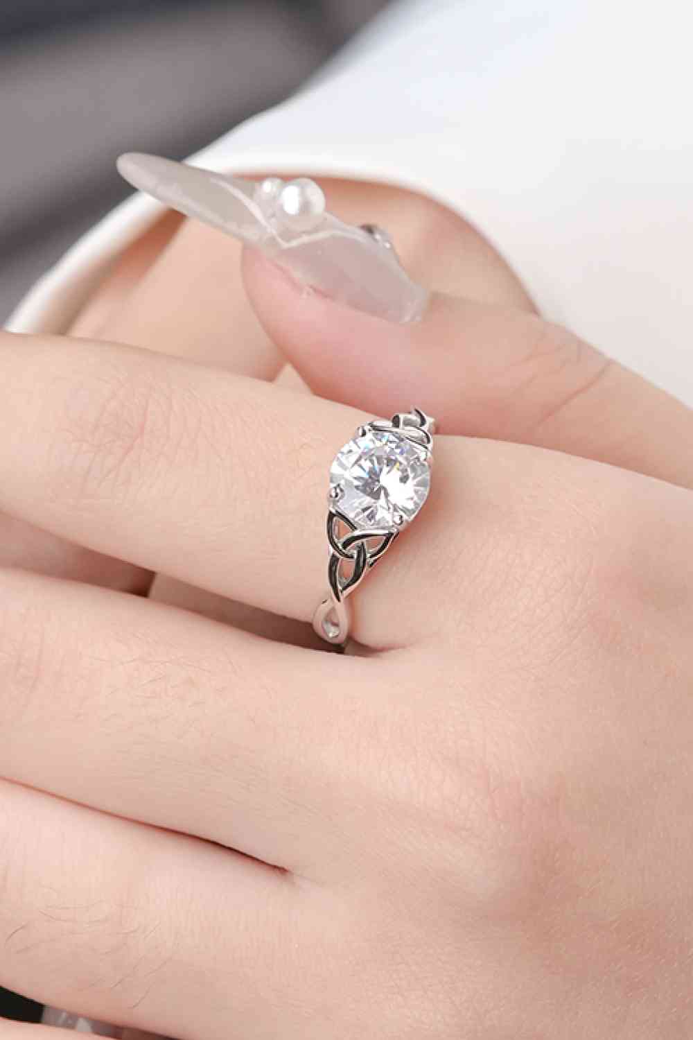 Bague en argent sterling 925 moissanite 2 carats