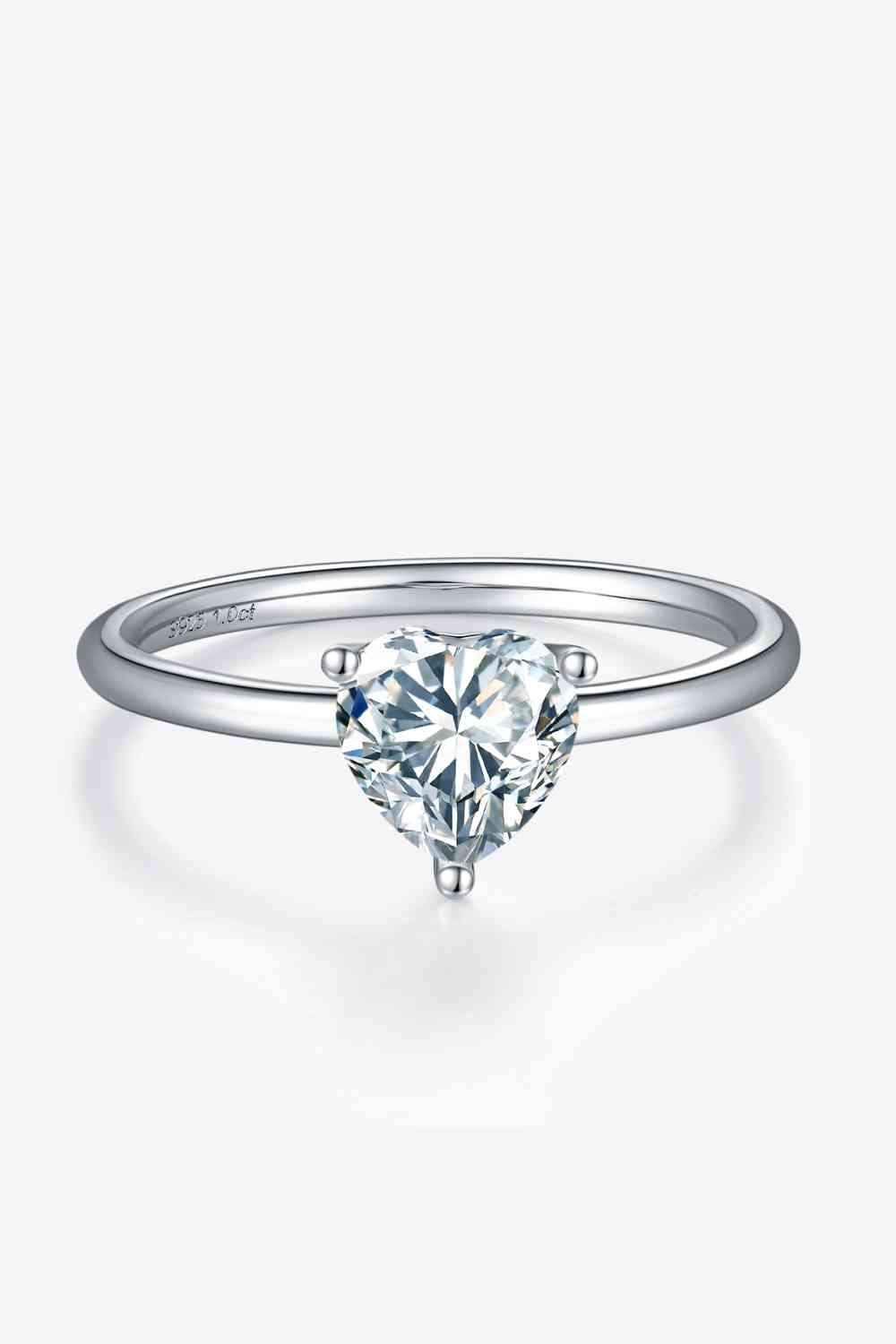 Bague solitaire en argent sterling 925 moissanite 1 carat